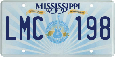 MS license plate LMC198