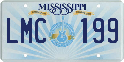 MS license plate LMC199