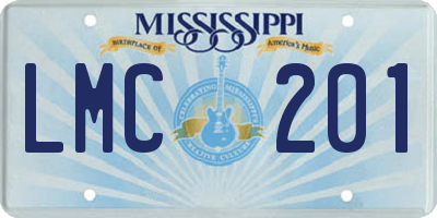 MS license plate LMC201