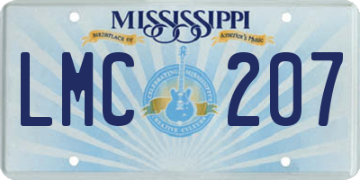 MS license plate LMC207