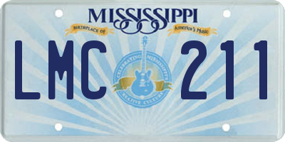MS license plate LMC211