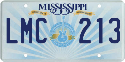 MS license plate LMC213