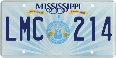 MS license plate LMC214