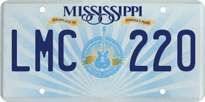 MS license plate LMC220