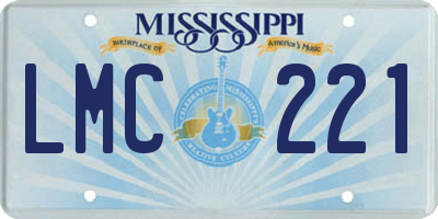 MS license plate LMC221