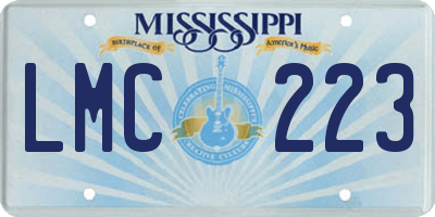 MS license plate LMC223