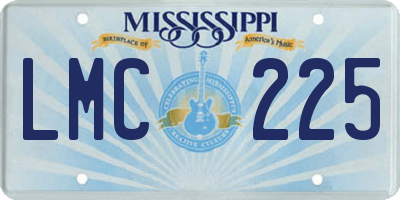 MS license plate LMC225