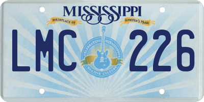 MS license plate LMC226