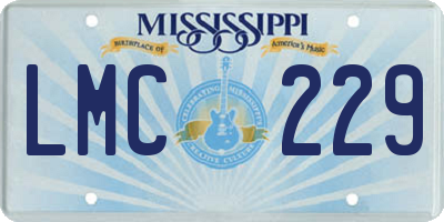 MS license plate LMC229