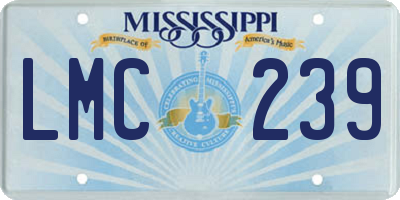 MS license plate LMC239