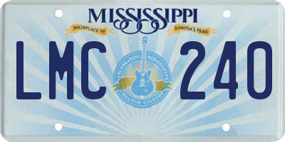 MS license plate LMC240