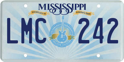 MS license plate LMC242