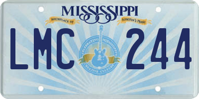 MS license plate LMC244