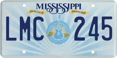 MS license plate LMC245