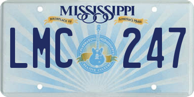 MS license plate LMC247