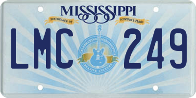 MS license plate LMC249