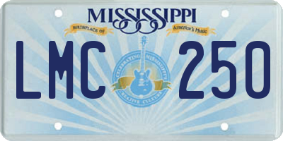 MS license plate LMC250