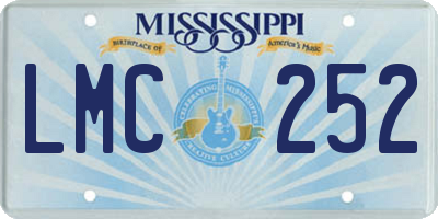 MS license plate LMC252