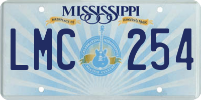 MS license plate LMC254