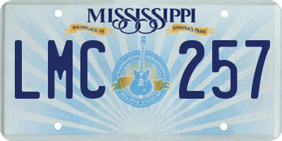 MS license plate LMC257