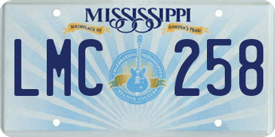 MS license plate LMC258