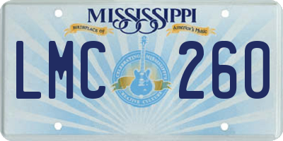 MS license plate LMC260