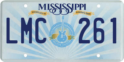 MS license plate LMC261