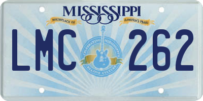 MS license plate LMC262