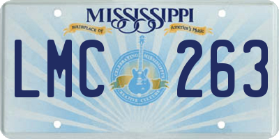 MS license plate LMC263