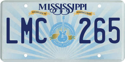 MS license plate LMC265