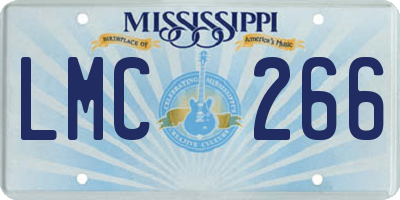 MS license plate LMC266