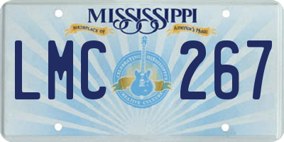 MS license plate LMC267