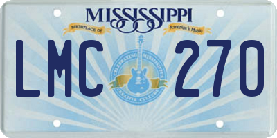 MS license plate LMC270