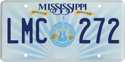 MS license plate LMC272
