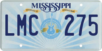 MS license plate LMC275