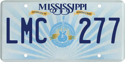 MS license plate LMC277