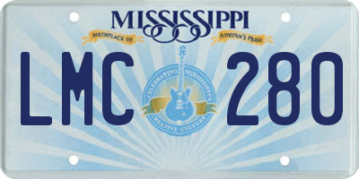 MS license plate LMC280