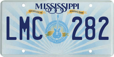 MS license plate LMC282