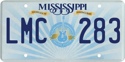 MS license plate LMC283
