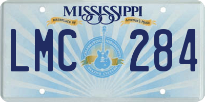 MS license plate LMC284