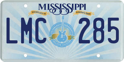 MS license plate LMC285