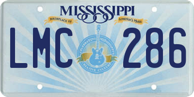MS license plate LMC286