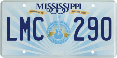 MS license plate LMC290