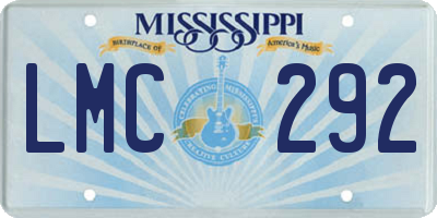MS license plate LMC292