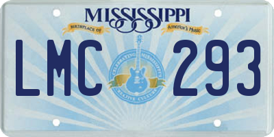 MS license plate LMC293