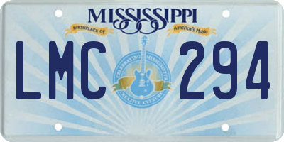 MS license plate LMC294