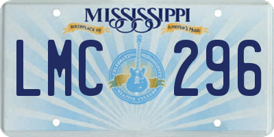 MS license plate LMC296