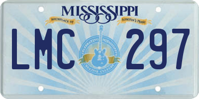 MS license plate LMC297