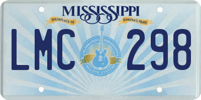 MS license plate LMC298