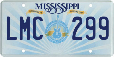 MS license plate LMC299